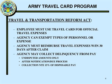 army government travel card